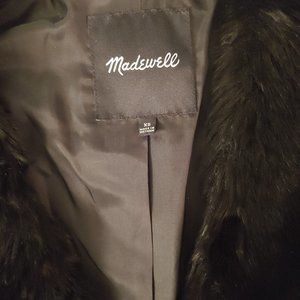 MADEWELL FAUX FUR VEST BLACK XS